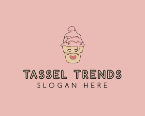 Melting Ice Cream Cone  logo design