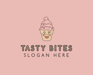 Melting Ice Cream Cone  logo design