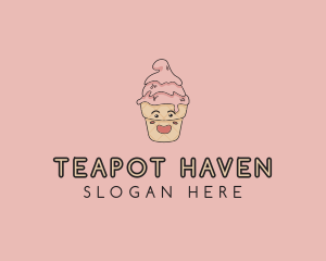 Melting Ice Cream Cone  logo design