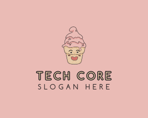 Melting Ice Cream Cone  logo design