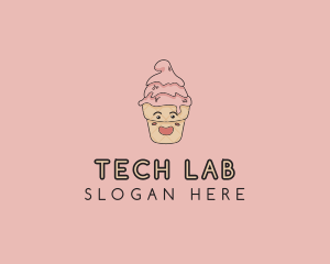 Melting Ice Cream Cone  logo design