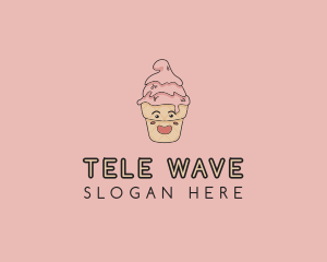 Melting Ice Cream Cone  logo design