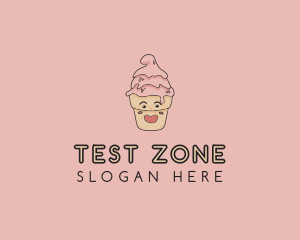 Melting Ice Cream Cone  logo design