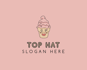 Melting Ice Cream Cone  logo design