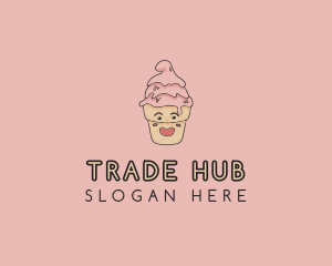 Melting Ice Cream Cone  logo design