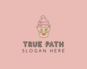 Melting Ice Cream Cone  logo design