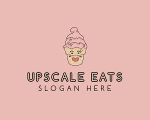 Melting Ice Cream Cone  logo design