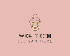 Melting Ice Cream Cone  logo design