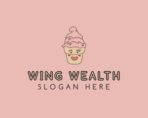 Melting Ice Cream Cone  logo design