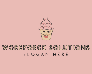 Melting Ice Cream Cone  logo design