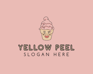 Melting Ice Cream Cone  logo design