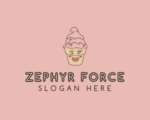 Melting Ice Cream Cone  logo design