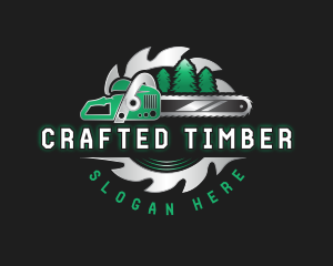 Chainsaw Logging Woodwork logo design