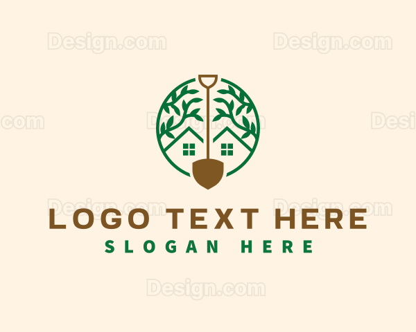 Garden Leaf Shovel Logo