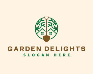 Garden Leaf Shovel logo design