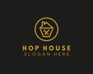 Nail House Construction logo design