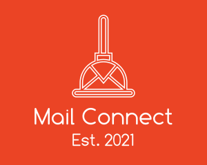 Mail Letter Plunger logo design