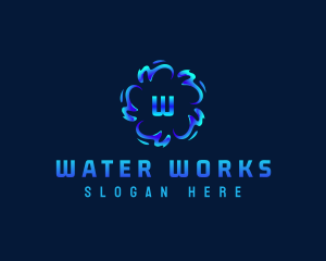 Water Splash Waves logo design