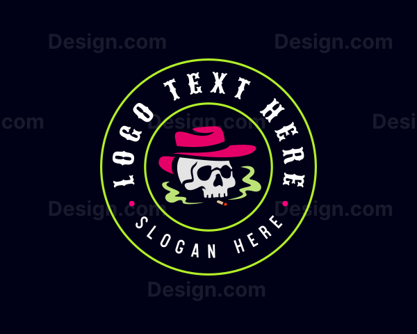 Skull Smoking Tobacco Logo