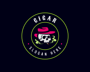 Skull Smoking Tobacco logo design