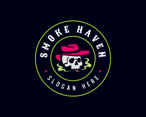 Skull Smoking Tobacco logo design