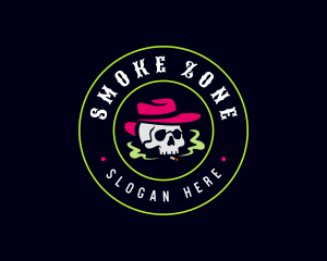 Skull Smoking Tobacco logo design