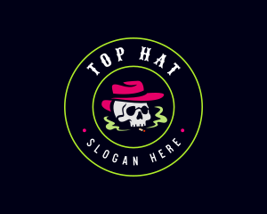 Skull Smoking Tobacco logo design