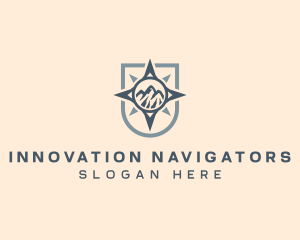 Mountain Compass Navigation logo design