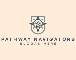 Mountain Compass Navigation logo design