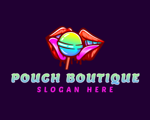 Seductive Lips Lollipop logo design