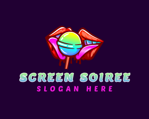 Seductive Lips Lollipop logo design