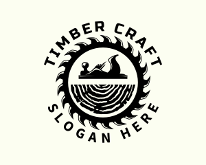 Carpenter Lumberjack Woodwork logo design