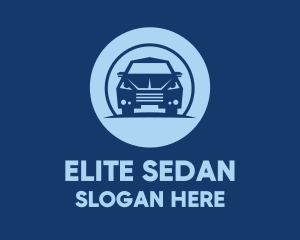 Blue Sedan Car logo