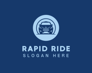 Blue Sedan Car logo design