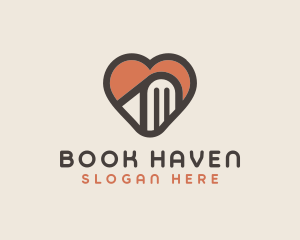 Heart Book Learning logo design