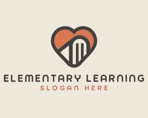 Heart Book Learning logo design