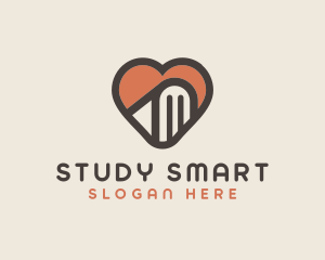 Heart Book Learning logo design