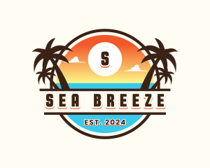 Tropical Beach Vacation logo design