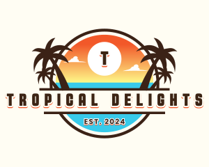 Tropical Beach Vacation logo design