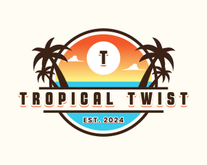 Tropical Beach Vacation logo design