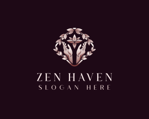 Hand Nature Zen logo design