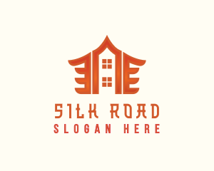 Asian House Roof Oriental logo design