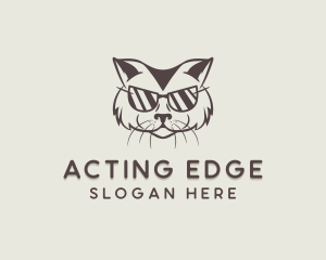 Shades Cat Hipster logo design