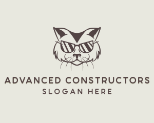 Shades Cat Hipster logo design