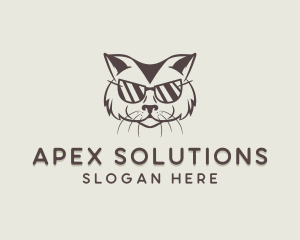 Shades Cat Hipster logo design