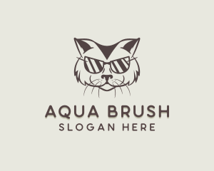 Shades Cat Hipster logo design