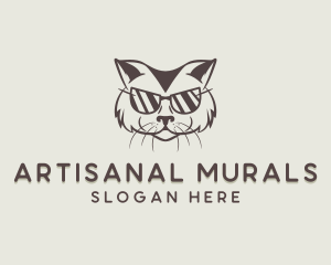 Shades Cat Hipster logo design