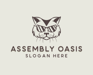 Shades Cat Hipster logo design