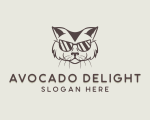 Shades Cat Hipster logo design