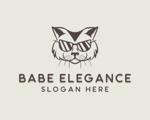 Shades Cat Hipster logo design